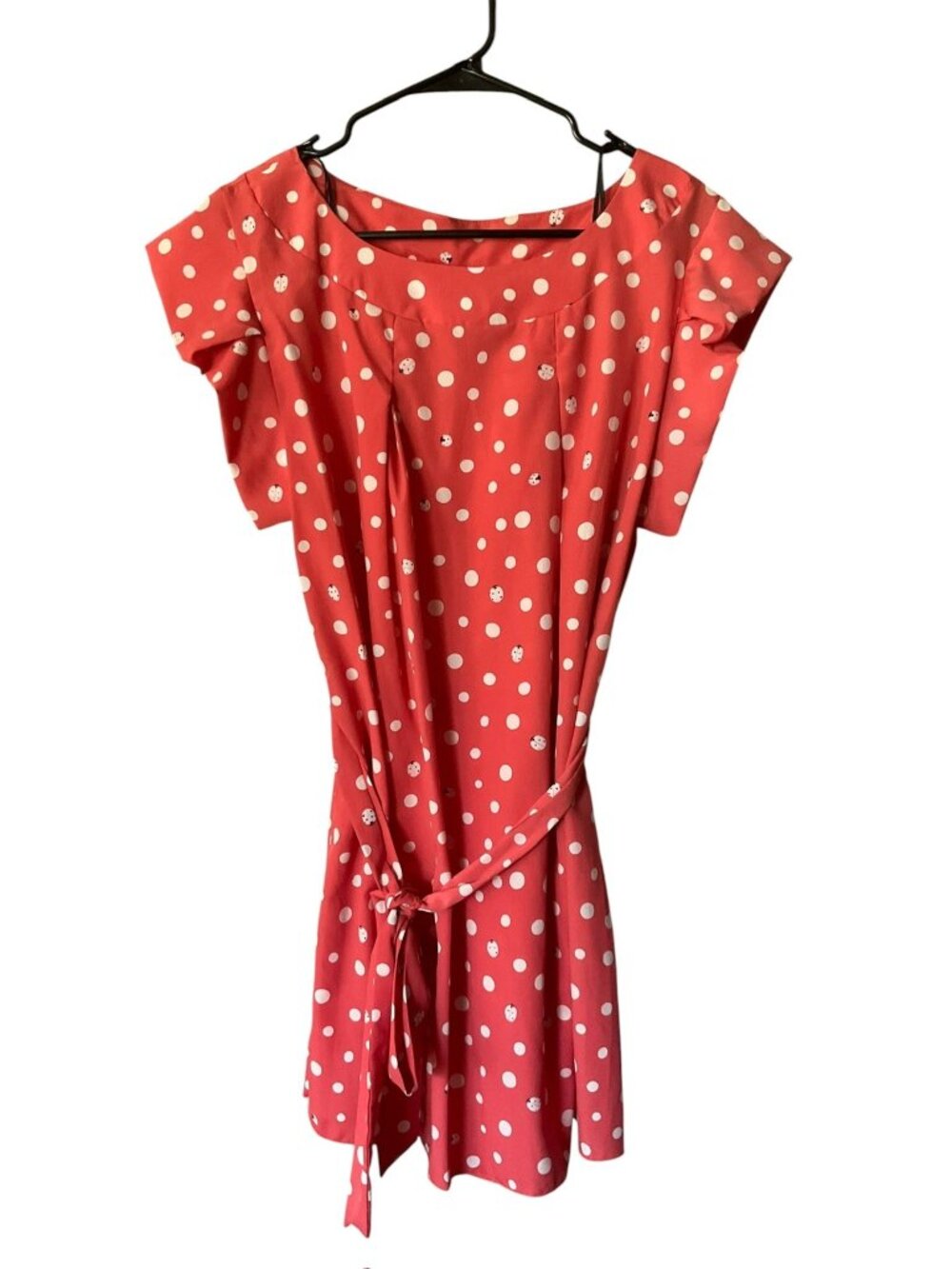 Wish Short Polka Dot Dress With A Tie Waist - Picture 2 of 7